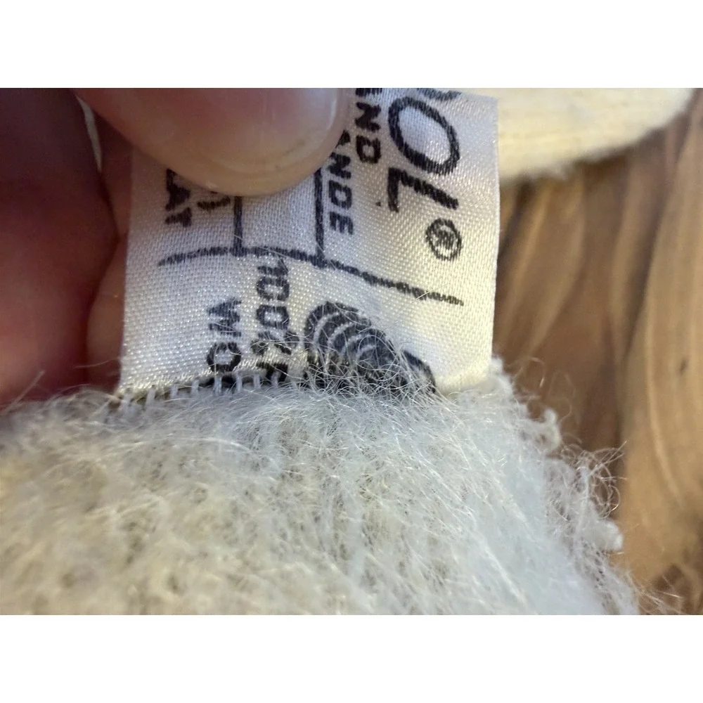 Vintage ICEWOOL Norway Wool Blend Mittens Cream Brown Nordic Fair Isle